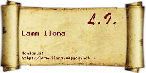 Lamm Ilona névjegykártya